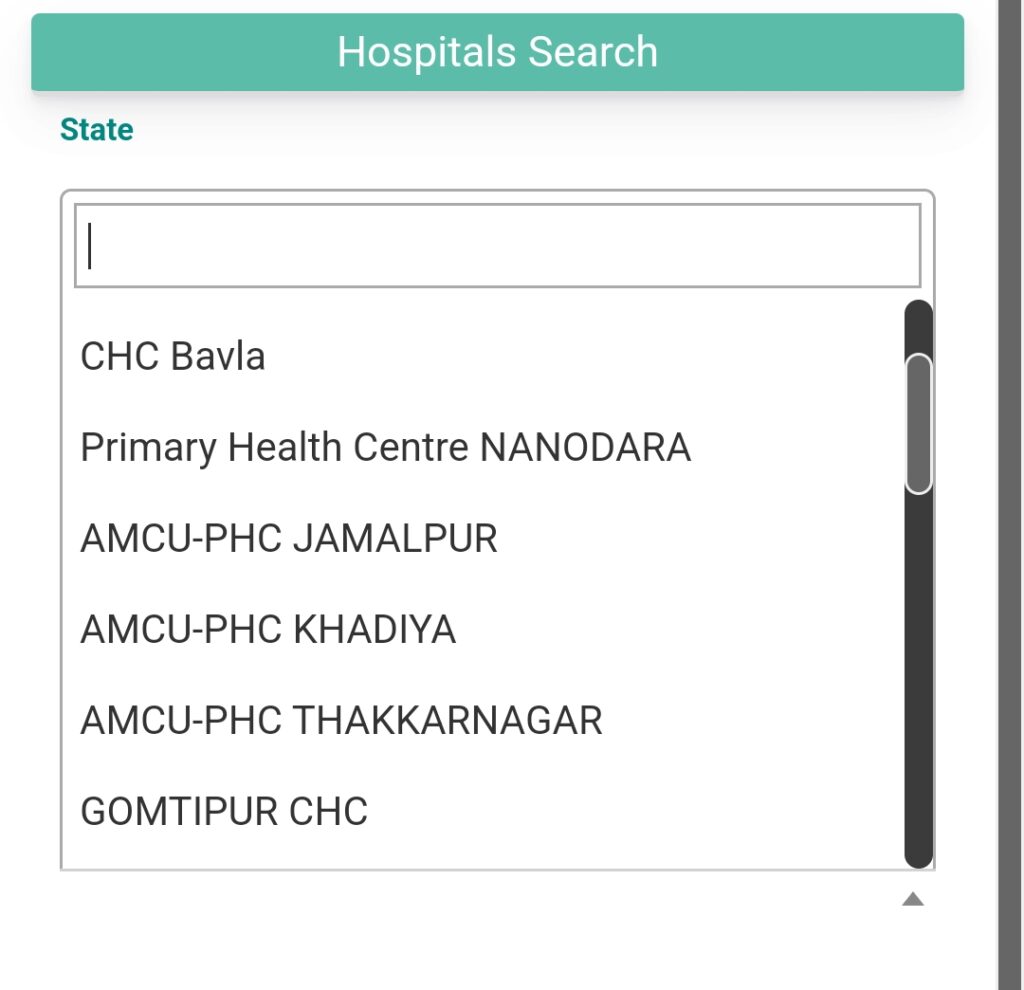 Way to see hospital list of cities like Ahmedabad, Rajkot, Surat under Ayushman Bharat Yojana